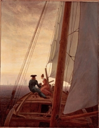 hermitage/friedrich, caspar david - on a sailing ship